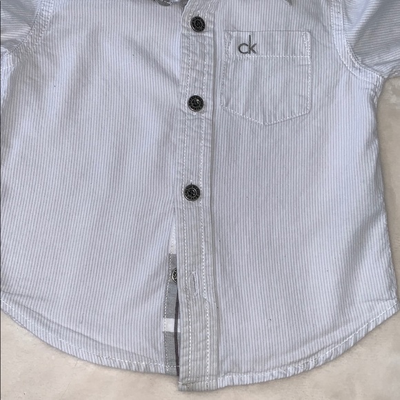 Boys Calvin Klein button down gray white shirt 18M - Picture 5 of 10